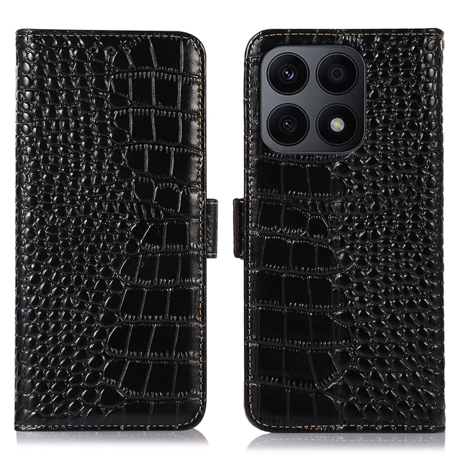 RFID Blocking Phone Case for Honor X8a 4G Genuine Cowhide Leather Wallet Stand Phone Cover RFID Blocking Phone Case for Honor X8a 4G Genuine Cowhide Leather Wallet Stand Phone Cover